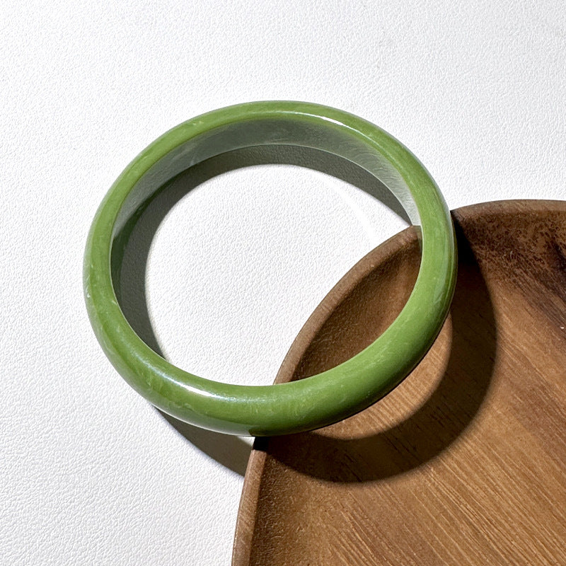 Wholesale plain circle round geometric resin wind color halo bracelet